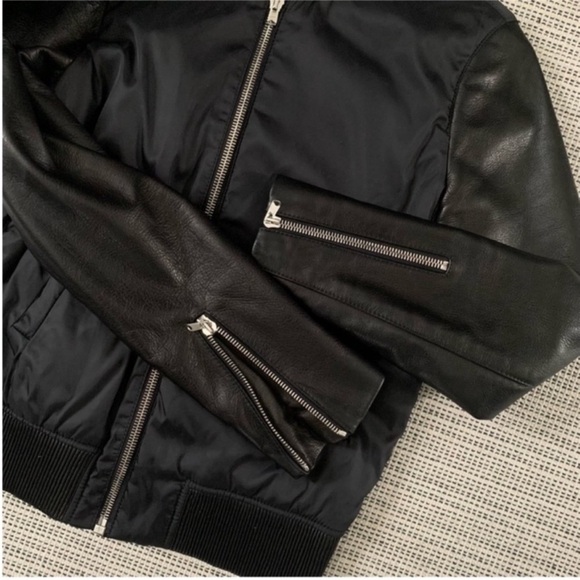 THE KOOPLES Double Zip Leather Arm Bomber Jacket Size Medium - Picture 11 of 16